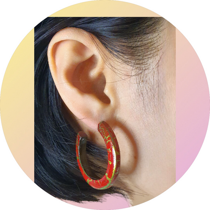 BOUCLES D'OREILLES CREOLES EN COULEUR